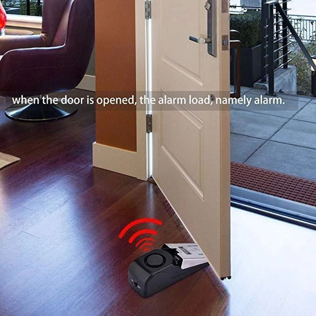 Door Stop Alarm Home Wireless Security System Burglar Alarm Alert 120Db Travel Wireless Vibration Household Wedge Shaped Stopper